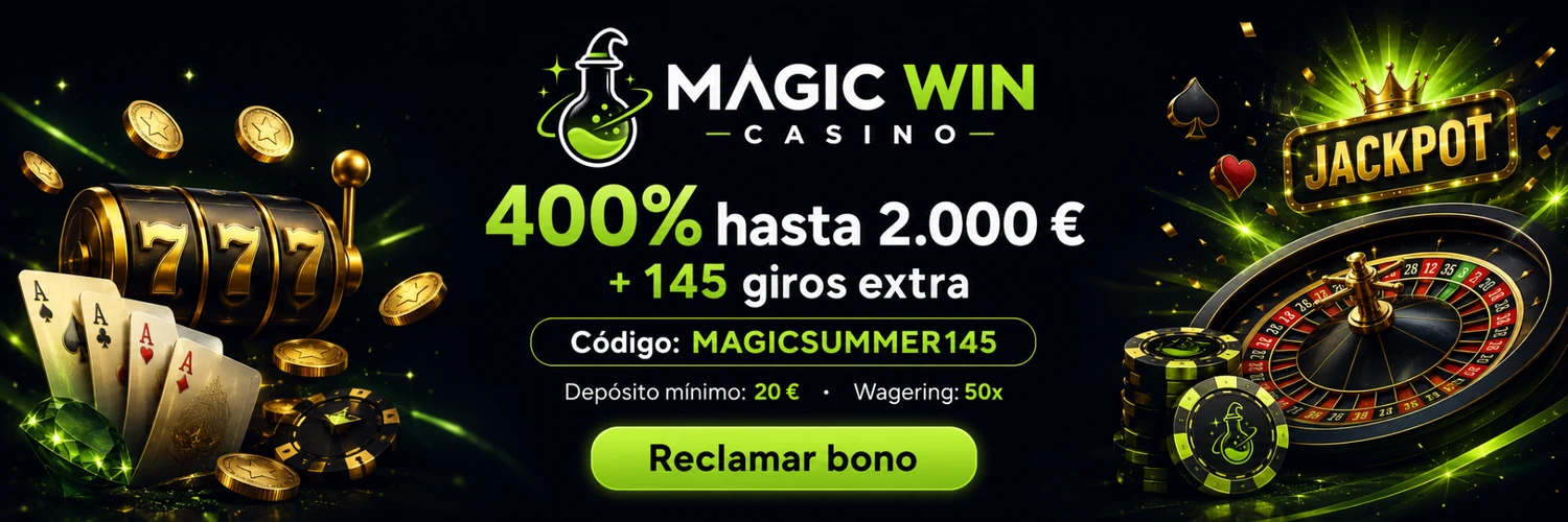 Magic Win Casino bono 400% hasta 2.000 euros y 145 giros extra