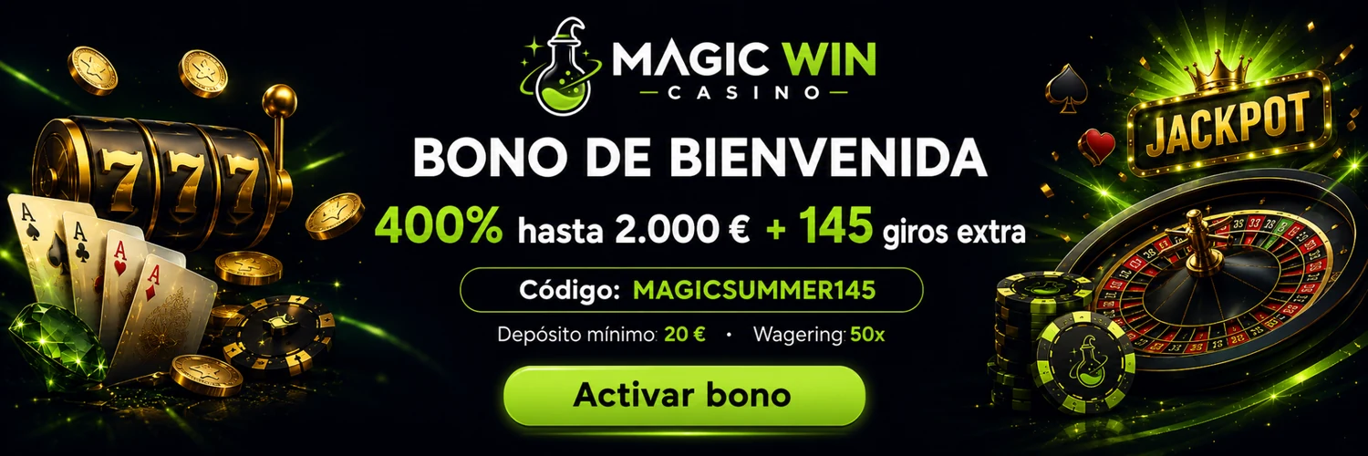 Bono de bienvenida de Magic Win Casino 400% hasta 2.000 euros